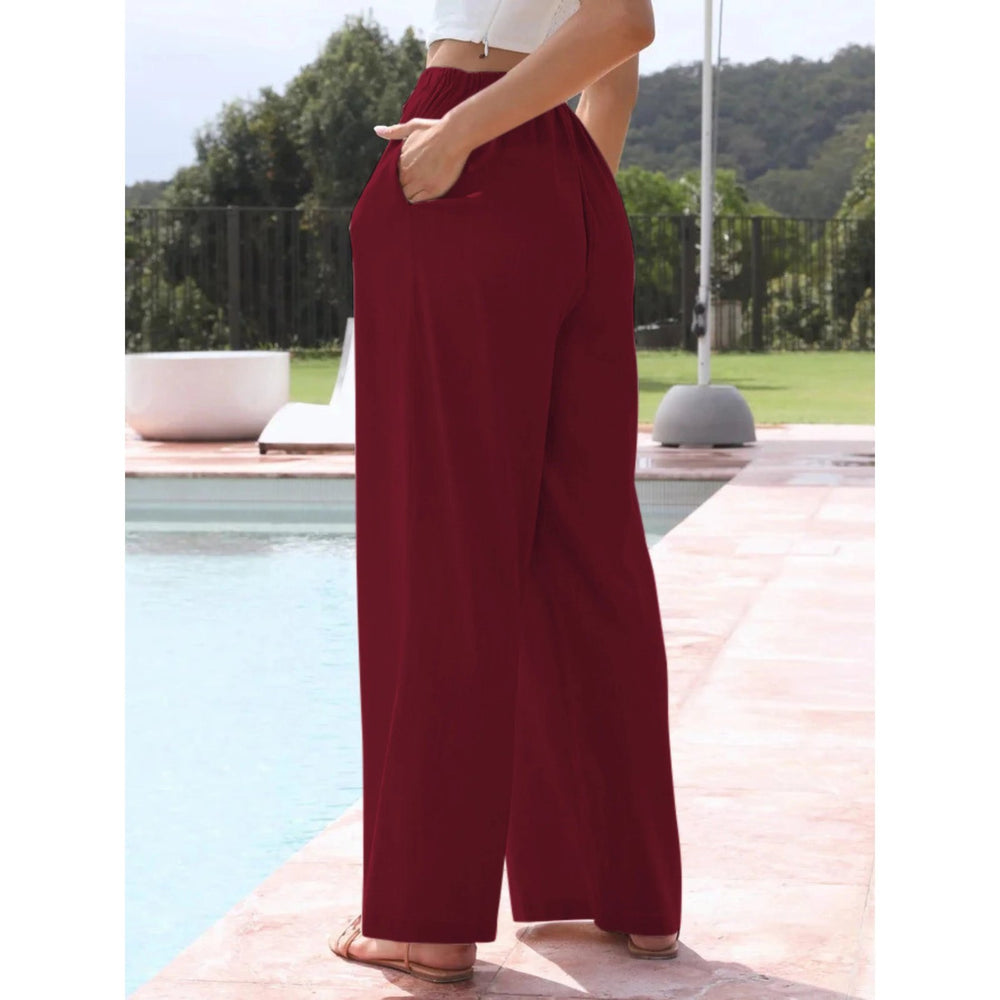 Effortless Lightweight Wide Leg Pants for Women with Drawstring Waist Linen Blend Full Length Style