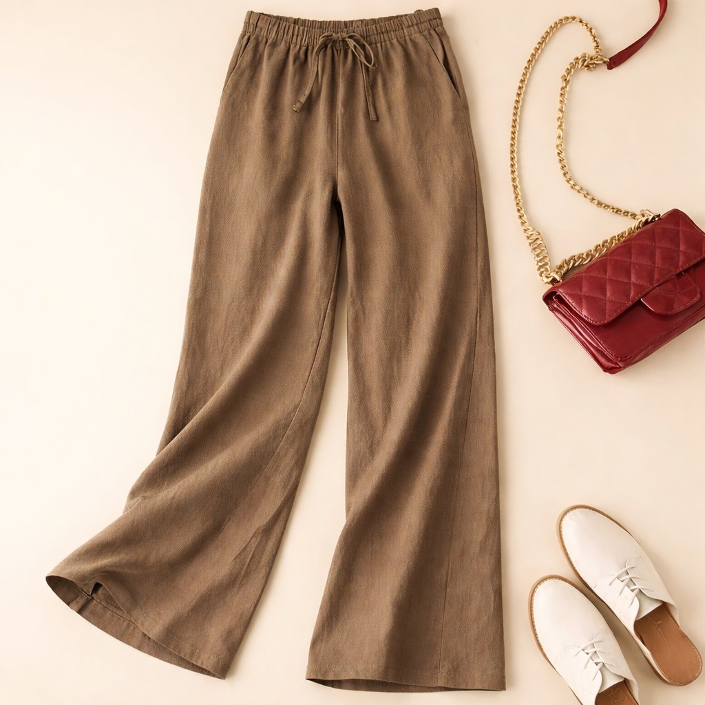 Effortless Linen Lounge Pants for Women with Drawstring Waist Relaxed Fit Breathable Style