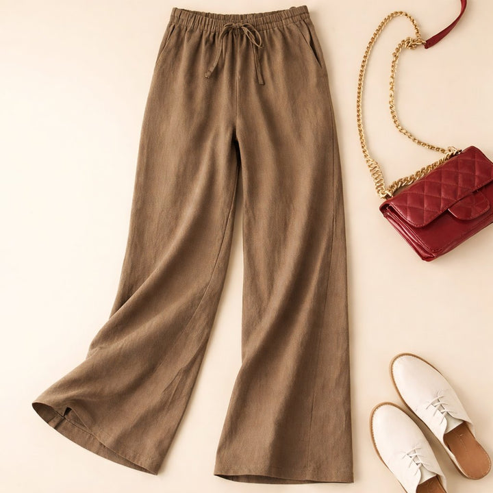 Effortless Linen Lounge Pants for Women with Drawstring Waist Relaxed Fit Breathable Style