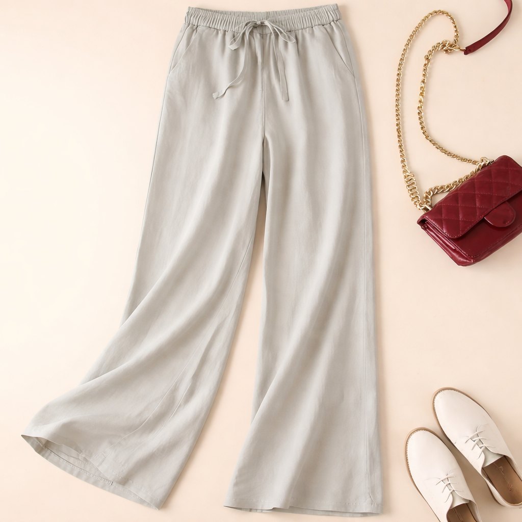 Effortless Linen Lounge Pants for Women with Drawstring Waist Relaxed Fit Breathable Style