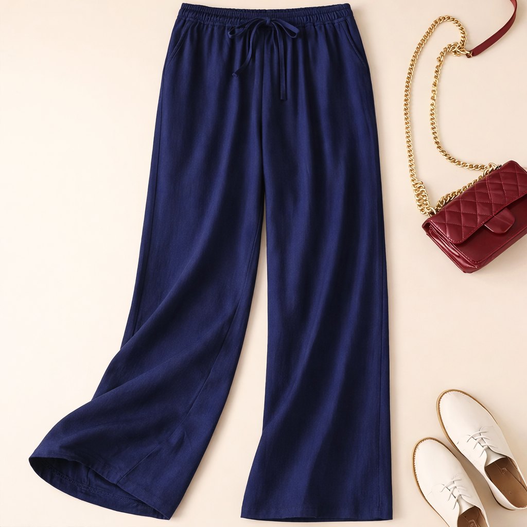 Effortless Linen Lounge Pants for Women with Drawstring Waist Relaxed Fit Breathable Style