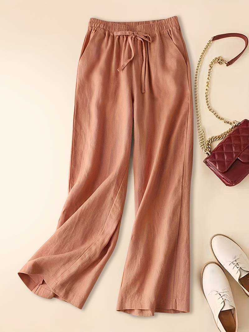Effortless Linen Lounge Pants for Women with Drawstring Waist Relaxed Fit Breathable Style