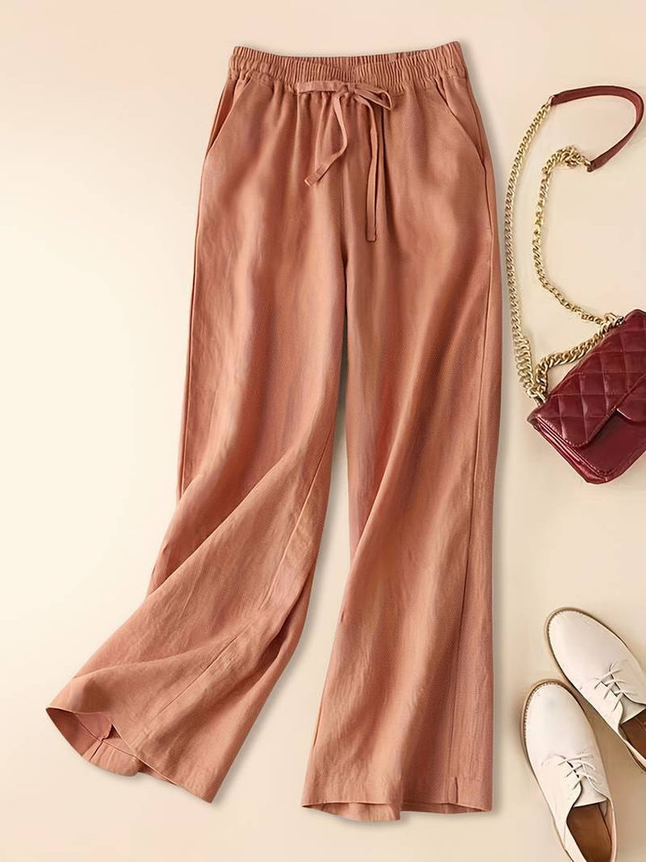 Effortless Linen Lounge Pants for Women with Drawstring Waist Relaxed Fit Breathable Style
