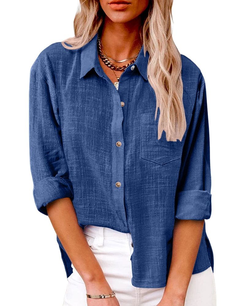 Effortless Loose Long Sleeve Shirt for Women with Flowing Comfort Relaxed Everyday Style
