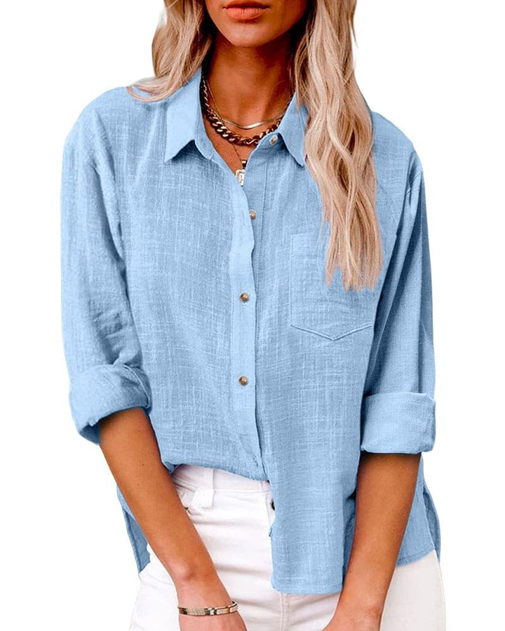 Effortless Loose Long Sleeve Shirt for Women with Flowing Comfort Relaxed Everyday Style