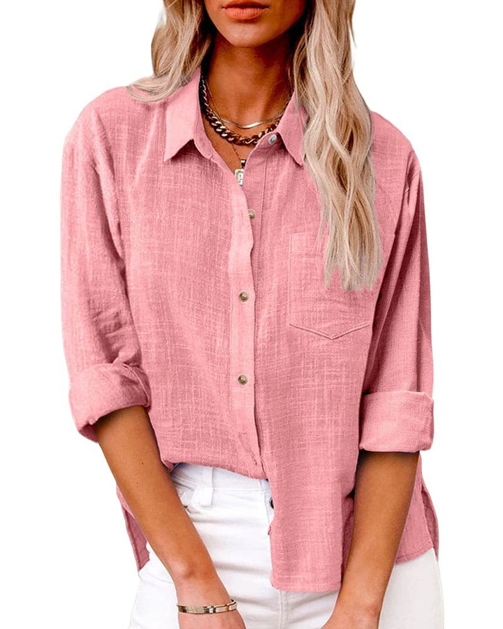 Effortless Loose Long Sleeve Shirt for Women with Flowing Comfort Relaxed Everyday Style