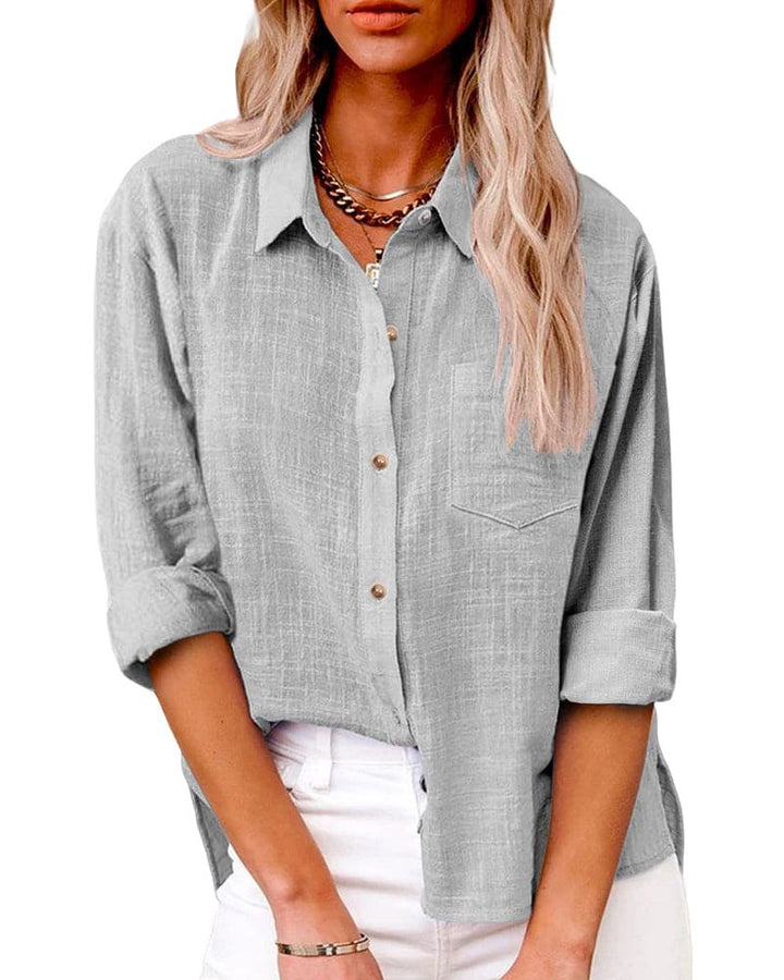 Effortless Loose Long Sleeve Shirt for Women with Flowing Comfort Relaxed Everyday Style