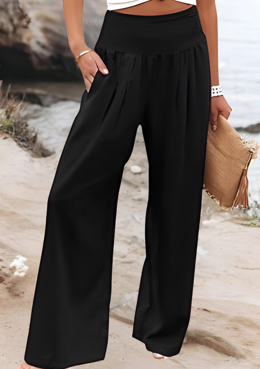 Effortless Palazzo Beach Pants for Women with Wide Leg Flowing Light Relaxed Summer Style