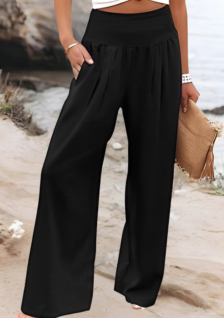 Effortless Palazzo Beach Pants for Women with Wide Leg Flowing Light Relaxed Summer Style