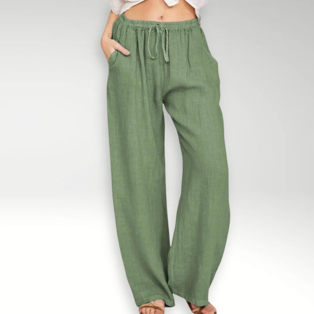 Effortless Wide Leg Pants for Women with Adjustable Waist Loose Silhouette Soft Drape Relaxed Style