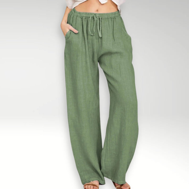 Effortless Wide Leg Pants for Women with Adjustable Waist Loose Silhouette Soft Drape Relaxed Style
