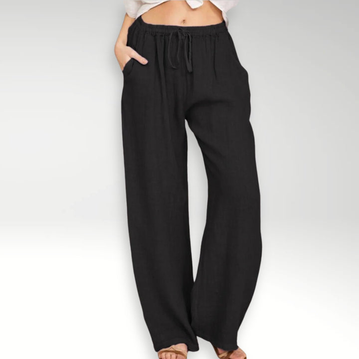 Effortless Wide Leg Pants for Women with Adjustable Waist Loose Silhouette Soft Drape Relaxed Style