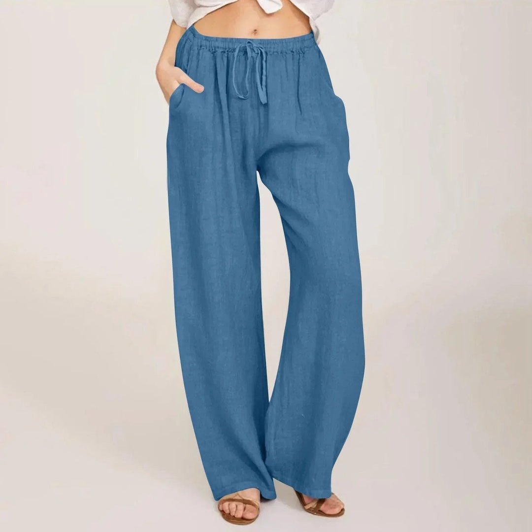 Effortless Wide Leg Pants for Women with Adjustable Waist Loose Silhouette Soft Drape Relaxed Style