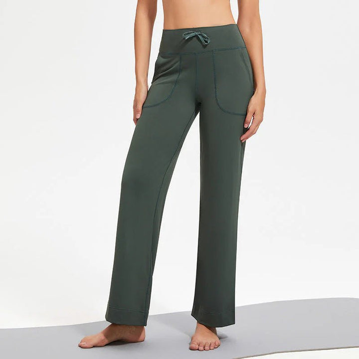 Effortless Wide Leg Pants for Women with High Waist Drawstring Patch Pocket Relaxed Style