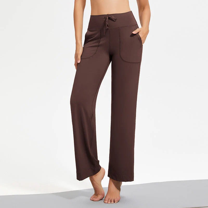 Effortless Wide Leg Pants for Women with High Waist Drawstring Patch Pocket Relaxed Style