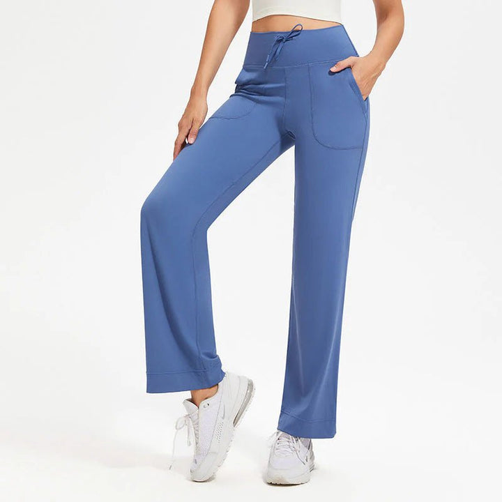 Effortless Wide Leg Pants for Women with High Waist Drawstring Patch Pocket Relaxed Style