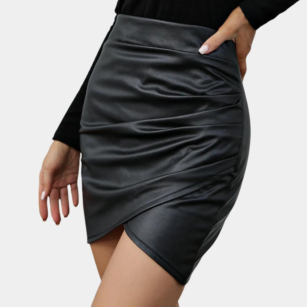 Elegant Black Mini Skirt for Women with Minimalist Cut Clean Line Versatile Style