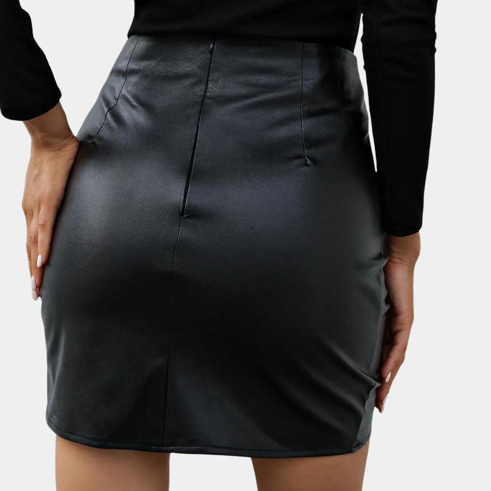 Elegant Black Mini Skirt for Women with Minimalist Cut Clean Line Versatile Style