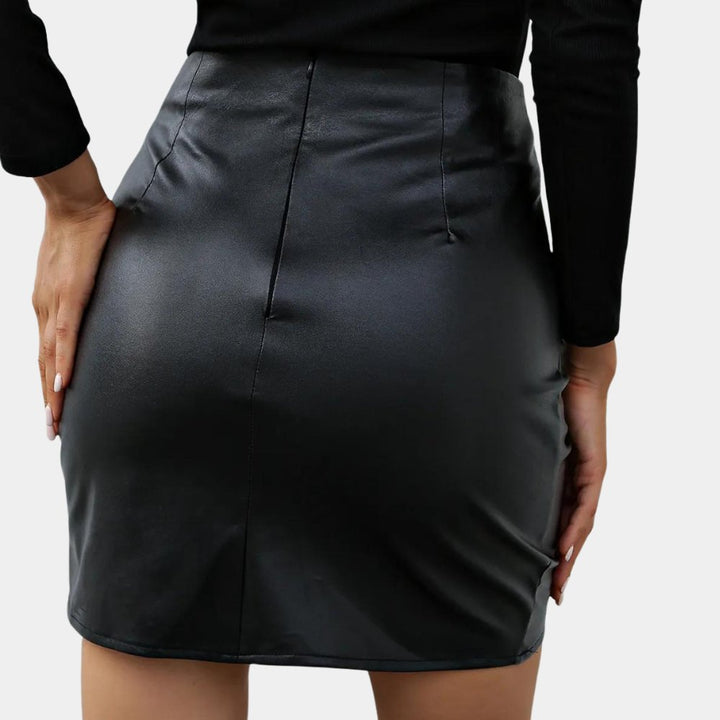 Elegant Black Mini Skirt for Women with Minimalist Cut Clean Line Versatile Style