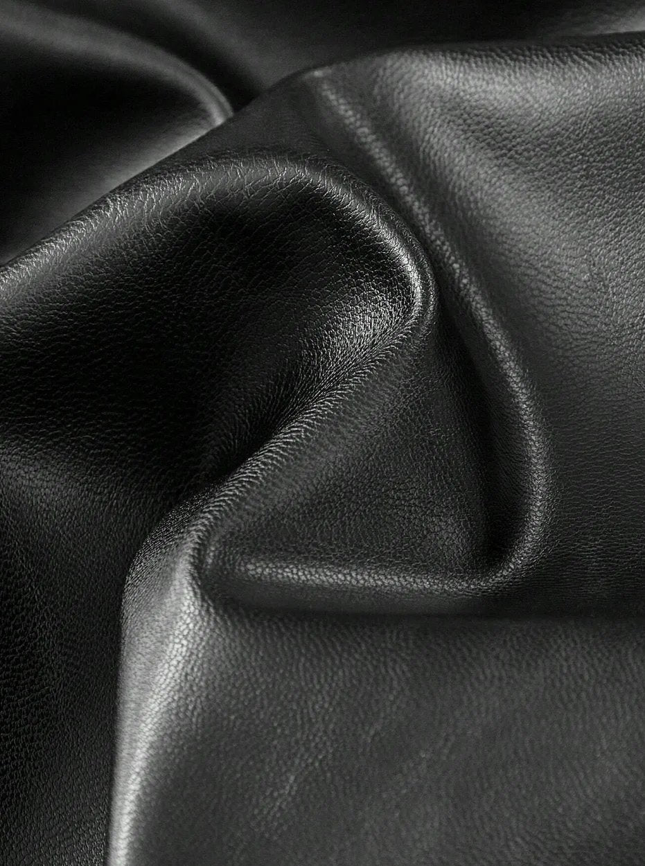 Elegant Faux Leather Pants for Women with Solid Color Smooth Finish Casual Elegant Style