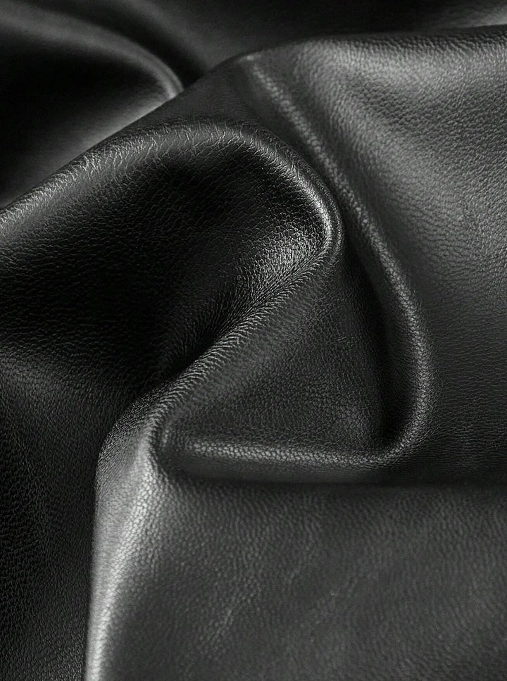 Elegant Faux Leather Pants for Women with Solid Color Smooth Finish Casual Elegant Style
