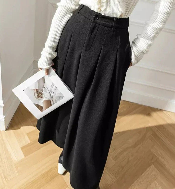 Elegant High Waisted A Line Maxi Skirt for Women with Flowing Hem Timeless Everyday Style
