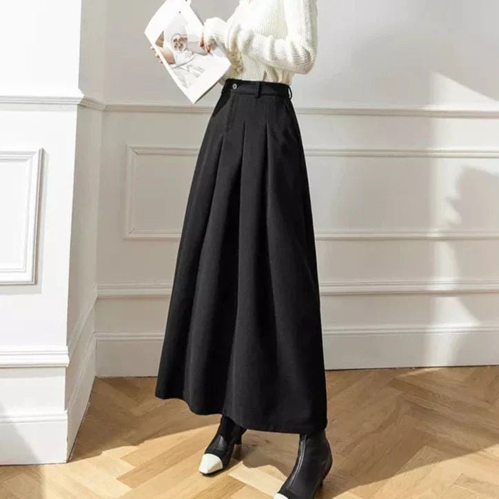 Elegant High Waisted A Line Maxi Skirt for Women with Flowing Hem Timeless Everyday Style