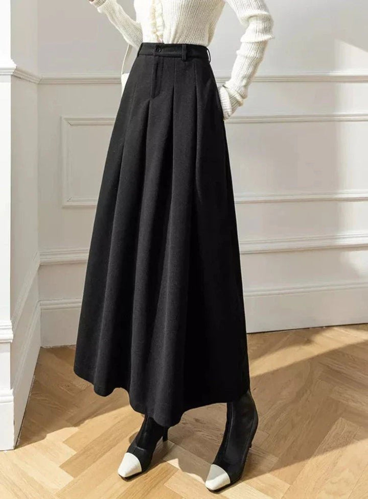 Elegant High Waisted A Line Maxi Skirt for Women with Flowing Hem Timeless Everyday Style