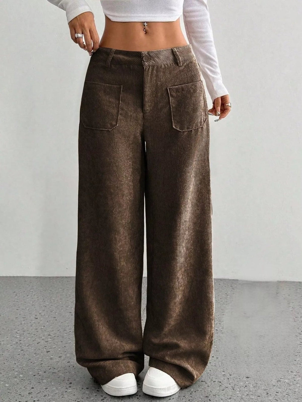 Elegant High Waisted Wide Leg Trousers for Women with Flattering Drape Modern Comfort Style