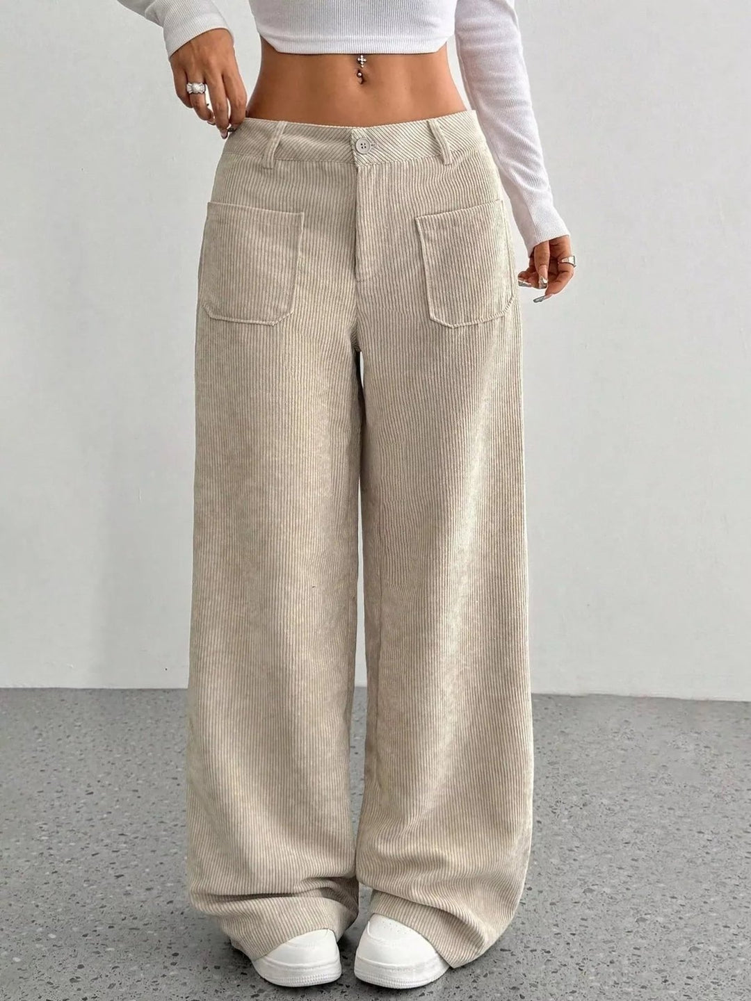 Elegant High Waisted Wide Leg Trousers for Women with Flattering Drape Modern Comfort Style
