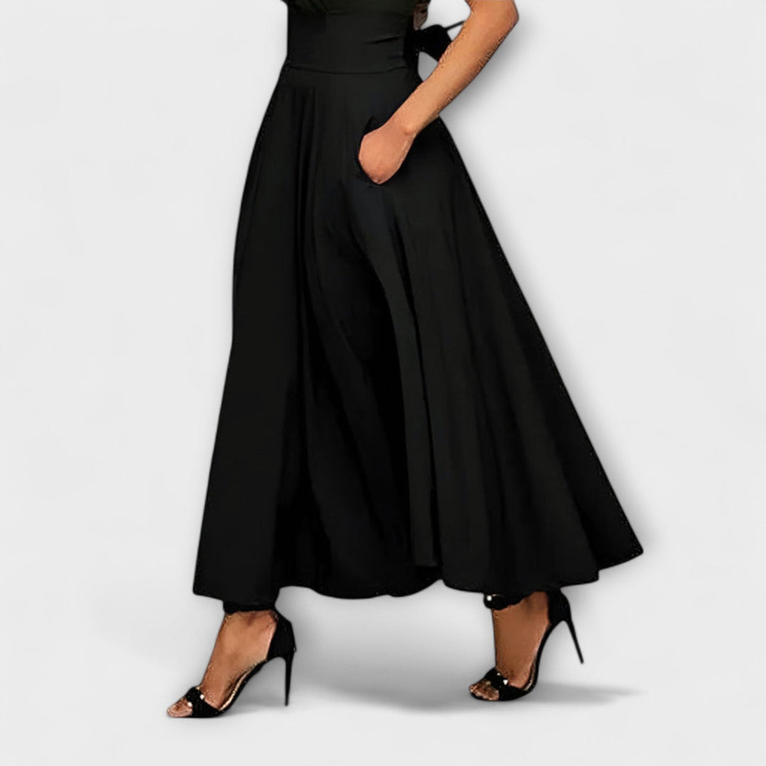 Elegant Maxi Skirt for Women with High Waist Flowing Floor Length Evening Style