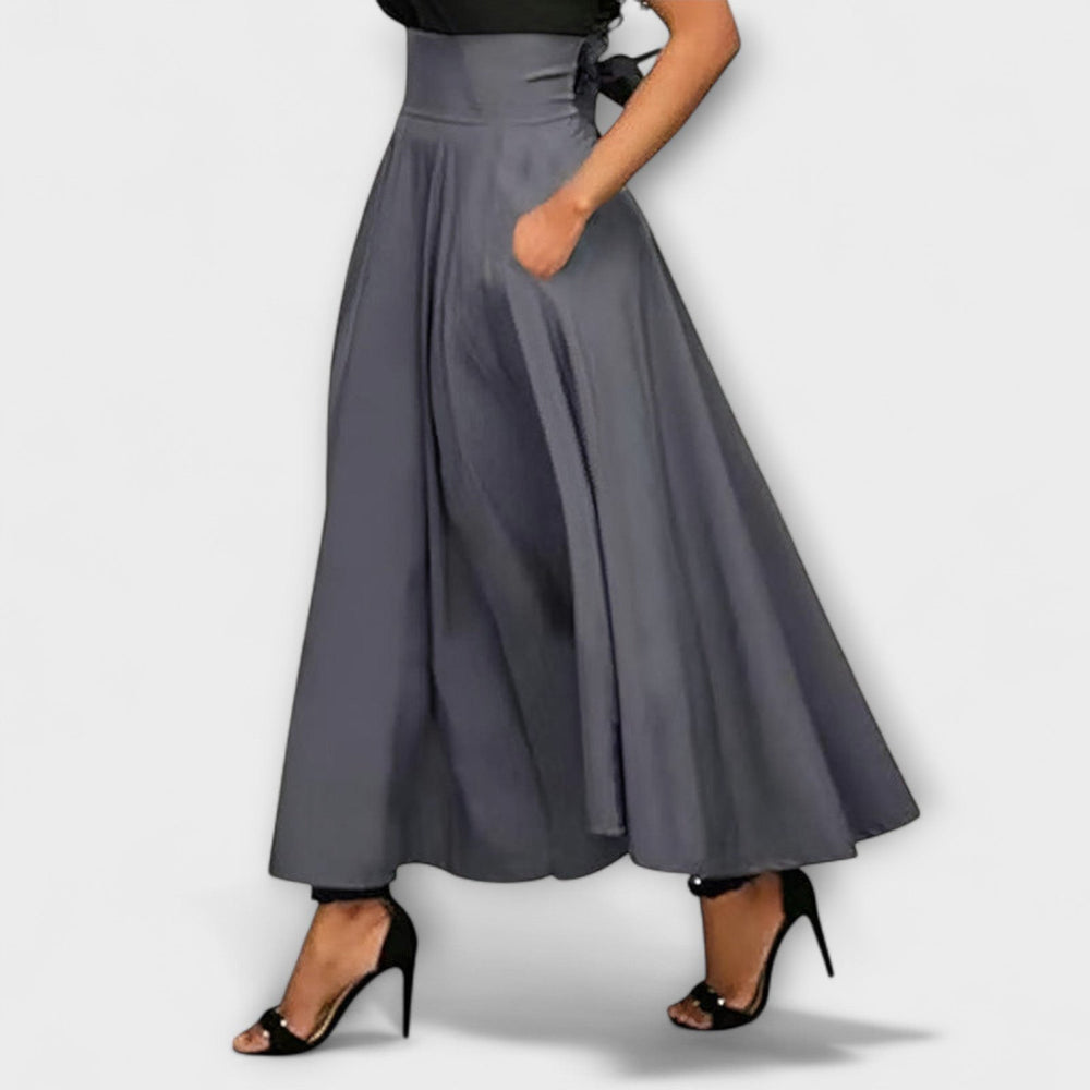 Elegant Maxi Skirt for Women with High Waist Flowing Floor Length Evening Style