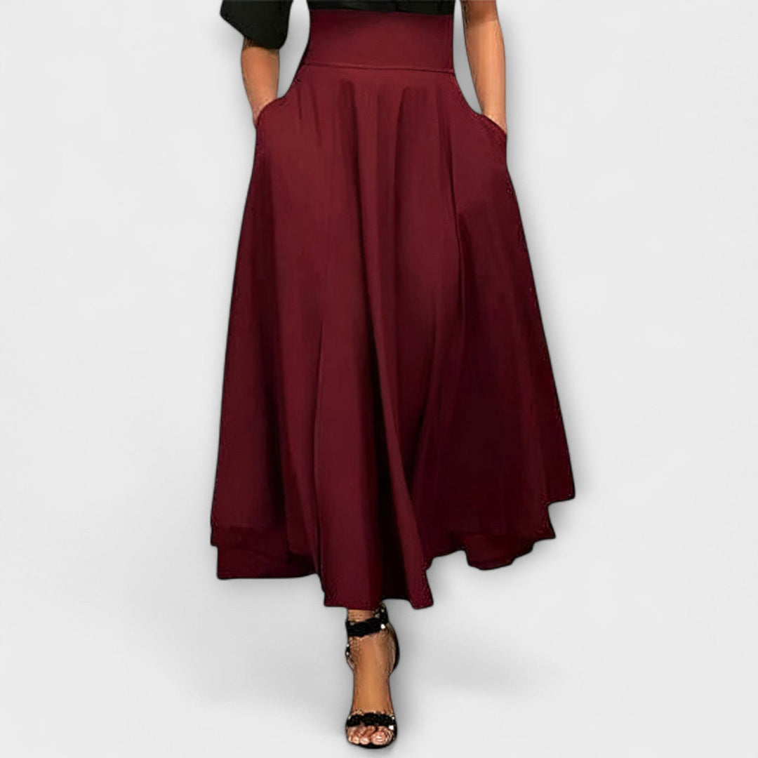 Elegant Maxi Skirt for Women with High Waist Flowing Floor Length Evening Style
