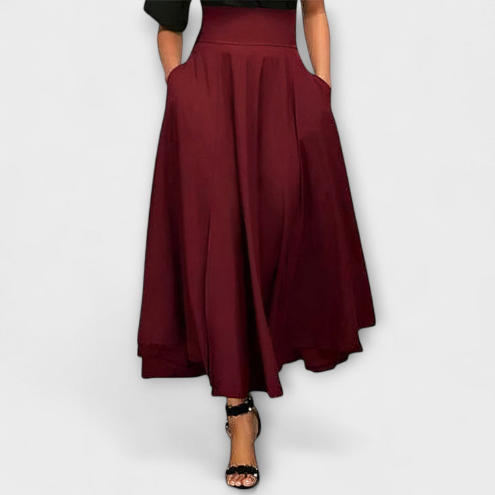 Elegant Maxi Skirt for Women with High Waist Flowing Floor Length Evening Style