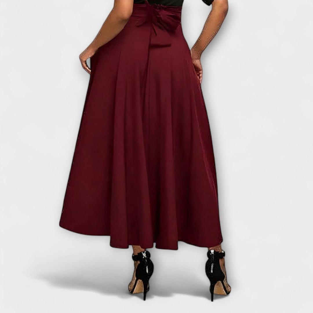 Elegant Maxi Skirt for Women with High Waist Flowing Floor Length Evening Style