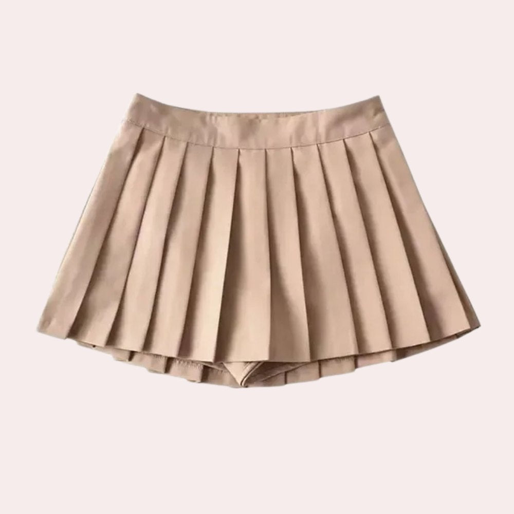 Elegant Pleated Mini Skirt for Women with Sharp Pleats Sophisticated Chic Everyday Style