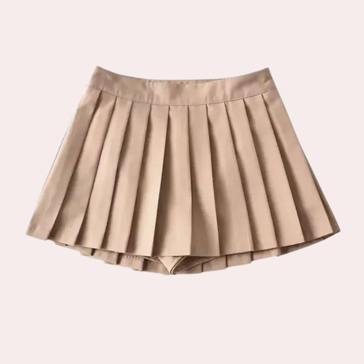 Elegant Pleated Mini Skirt for Women with Sharp Pleats Sophisticated Chic Everyday Style