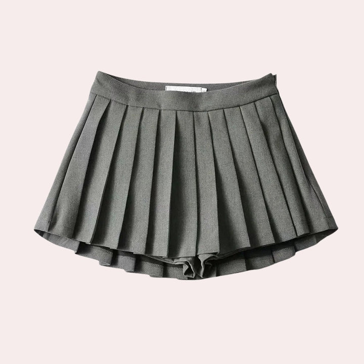 Elegant Pleated Mini Skirt for Women with Sharp Pleats Sophisticated Chic Everyday Style