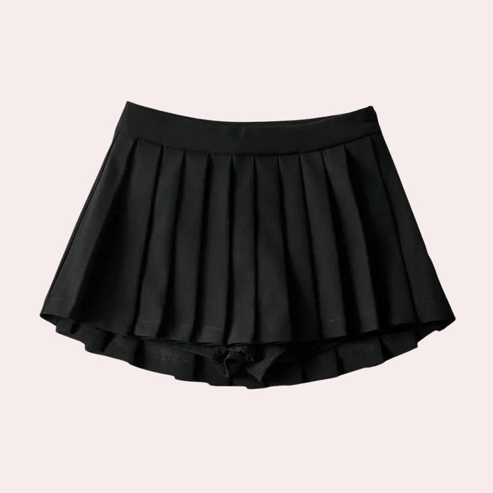 Elegant Pleated Mini Skirt for Women with Sharp Pleats Sophisticated Chic Everyday Style