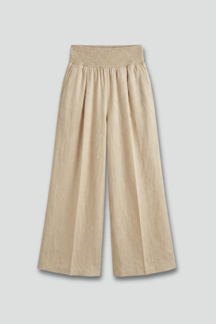 Elegant Pleated Palazzo Trousers for Women with High Waist Wide Leg Refined Summer Style