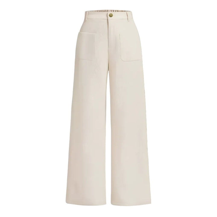 Elegant Ribbed Corduroy Trousers for Women with Classic Silhouette Soft Texture Regular Fit Style