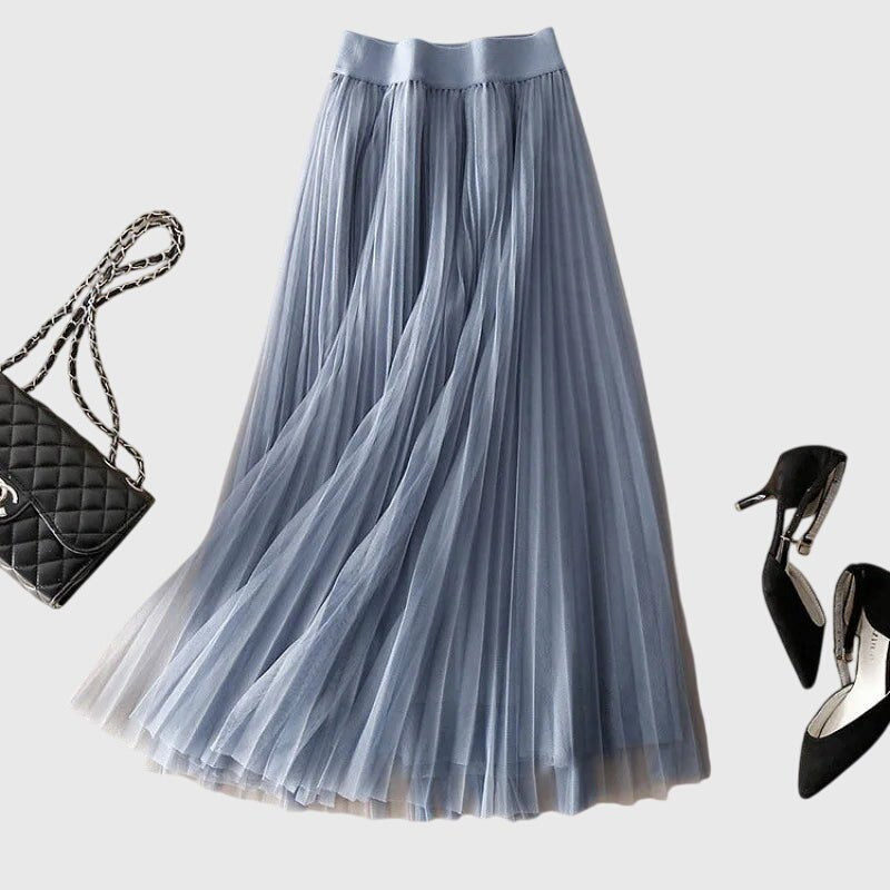 Elegant Tulle Skirt for Women with Elastic Waist Soft Lining Layered Flowing Style