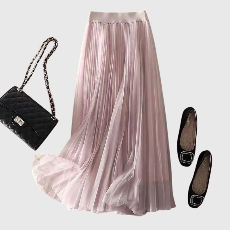 Elegant Tulle Skirt for Women with Elastic Waist Soft Lining Layered Flowing Style