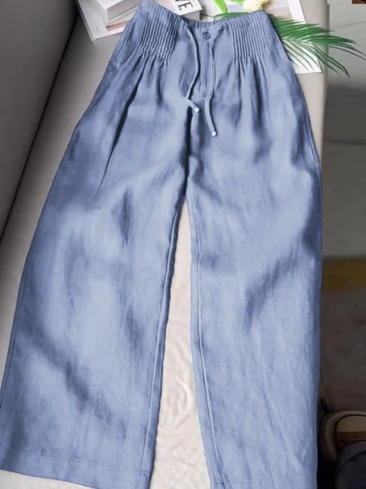 Elegant Wide Leg Palazzo Pants for Women with Flowing Movement Flattering Light Drape Style