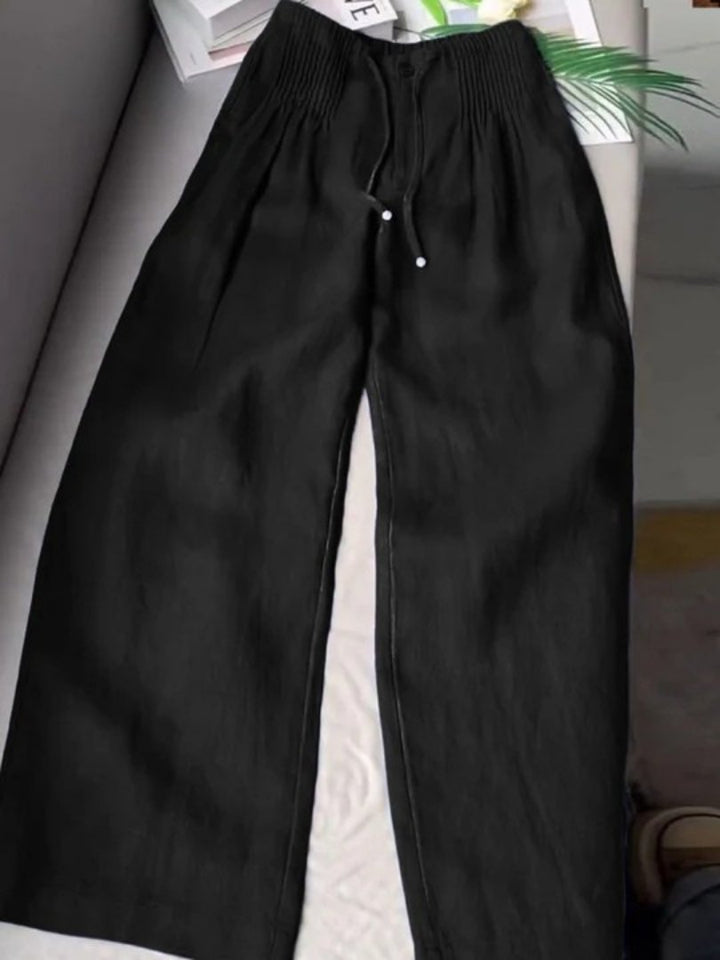 Elegant Wide Leg Palazzo Pants for Women with Flowing Movement Flattering Light Drape Style