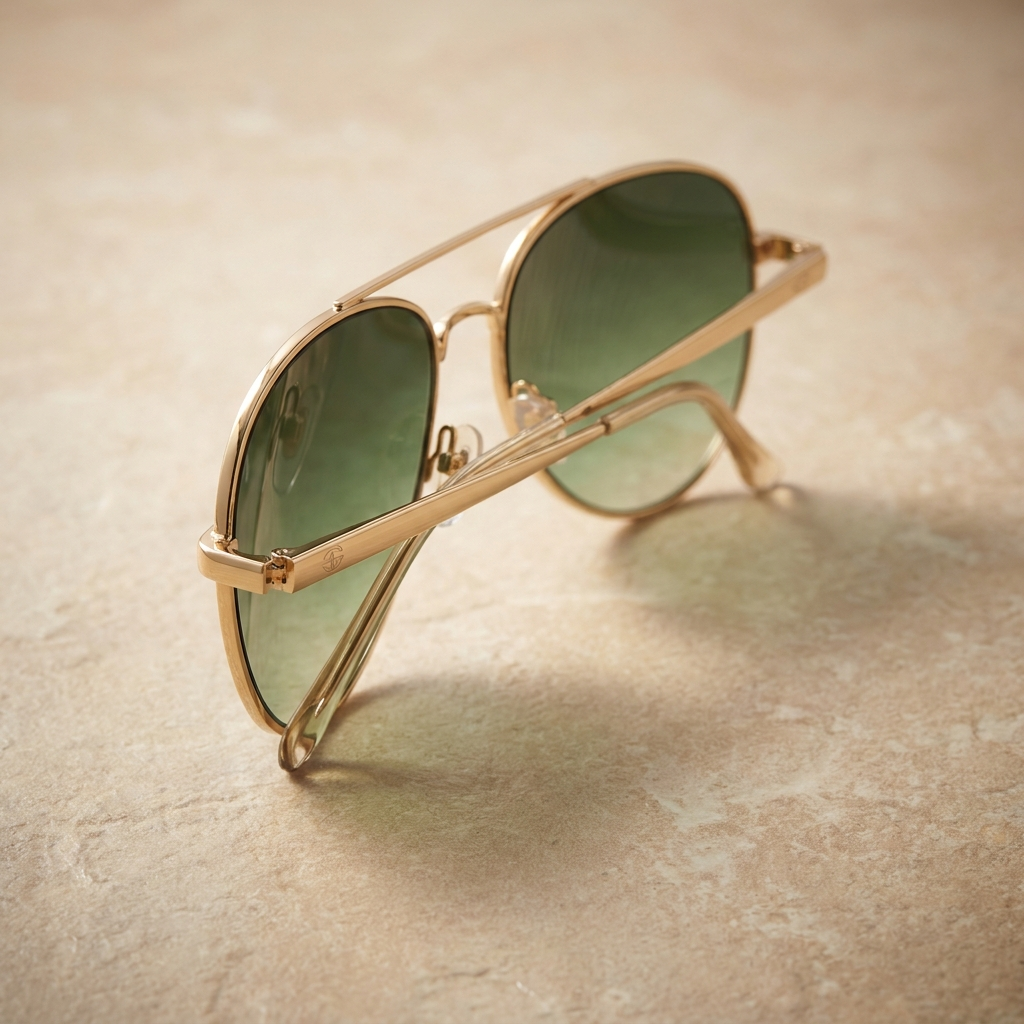The Sterling gold metal aviator polarized sunglasses by Collins & Carter
